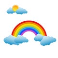 Rainbow with Sun and Clouds Royalty Free Stock Photo