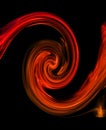 Rainbow swirl abstract figure in black background.