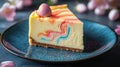 Rainbow Swirl Cheesecake Easter Treat Royalty Free Stock Photo