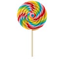 Rainbow swirl lollipop realistic illustration Royalty Free Stock Photo