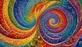 Rainbow swirls with a spiraling pattern, blending smoothly into each other, creative and unnique background
