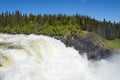 Rainbow Tannforsen waterfall Sweden Royalty Free Stock Photo