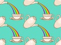 Rainbow tea pattern Royalty Free Stock Photo