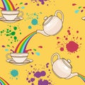 Rainbow tea splash pattern Royalty Free Stock Photo