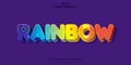 Rainbow text effect, editable colorful and cartoon text style