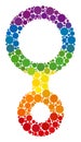 Rainbow Third gender symbol Collage Icon of Circles
