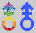 Rainbow Third gender symbol Composition Icon of Round Dots