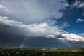 Rainbow and thunderstorm, Rapid City, South Dakota Royalty Free Stock Photo