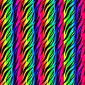 Rainbow Tiger Print Seamless Pattern,, Rainbow Tiger Surface Pattern, Panther Vector Repeat Pattern for Home Decor, Textile Design Royalty Free Stock Photo