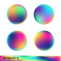 Rainbow titanium circle spheres.