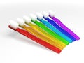 Rainbow toothbrushes