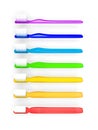 Rainbow toothbrushes