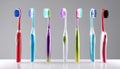 A rainbow of toothbrushes, ready for a fresh start