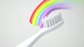 Rainbow Toothpaste on White Brush Royalty Free Stock Photo