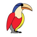 Rainbow toucan-tropical bird with sunglasses vector illustration clip art