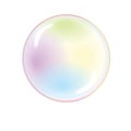 Rainbow transparent soap bubble
