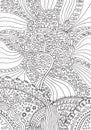 Rainbow tree of life. Surreal fantasy psychedelic coloring page