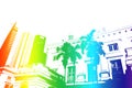 Rainbow Trendy and Modern City Life Abstract Royalty Free Stock Photo