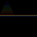 The rainbow triangle, consisting of many small triangles, consisting of the color Royalty Free Stock Photo