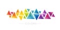 Rainbow triangles decoration. Colorful abstraction design elements Royalty Free Stock Photo