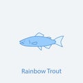 rainbow trout 2 colored line icon. Simple light and dark blue element illustration. rainbow trout concept outline symbol design fr Royalty Free Stock Photo