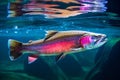 Rainbow trout swimming in the water, close-up view. Royalty Free Stock Photo