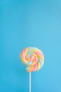 Rainbow twist roll marshmallow like lollipop Royalty Free Stock Photo