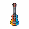 Rainbow Ukulele Guitar Icon Vector - Majismo Style On White Background Royalty Free Stock Photo