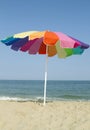 Rainbow Umbrella on The Beach Royalty Free Stock Photo