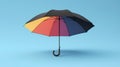 rainbow umbrella mock up isolated on light pink pastel color background Royalty Free Stock Photo