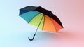 rainbow umbrella mock up isolated on light pink pastel color background Royalty Free Stock Photo
