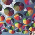 Rainbow umbrellas Royalty Free Stock Photo