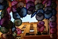 Rainbow umbrellas roof Royalty Free Stock Photo