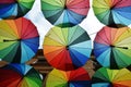 Rainbow umbrellas roof