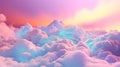 Rainbow unicorn background with holographic clouds. Pastel color sky. Magical landscape, abstract fabulous pattern. Cute Royalty Free Stock Photo