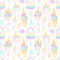 Rainbow Unicorn Desserts Pattern