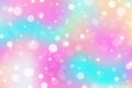 Rainbow unicorn fantasy background with stars and bokeh. Holographic illustration in pastel colors. Bright multicolored Royalty Free Stock Photo