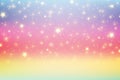 Rainbow unicorn fantasy background with stars. Holographic illustration in pastel colors. Bright multicolored sky Royalty Free Stock Photo