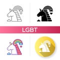 Rainbow unicorn icon