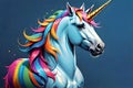 rainbow unicorn iridescent rainbow mane, creating a magical and enchanting visual delight