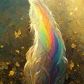 Rainbow in Unicorn tail, Colorful Digital art Illustration