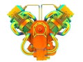 Rainbow V-twin engine