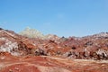 Rainbow mountains and salt domes in Hormuz Island Royalty Free Stock Photo