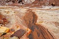 Salt river of Rainbow mountains in Hormuz or Hormoz Island