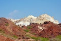 Landscape of rainbow mountains in Hormuz Island , Iran Royalty Free Stock Photo