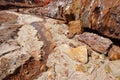 Salt river of Rainbow mountains in Hormuz Island