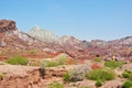 Rainbow mountains and salt domes in Hormuz Island Royalty Free Stock Photo