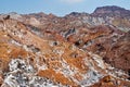 Landscape of rainbow mountains in Hormuz Island , Iran