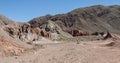 Rainbow Valley Valle Arcoiris, in the Atacama Desert in Chile. The mineral rich rocks of the Domeyko mountains give the valley t
