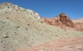 Rainbow Valley Valle Arcoiris, in the Atacama Desert in Chile. The mineral rich rocks of the Domeyko mountains give the valley t Royalty Free Stock Photo